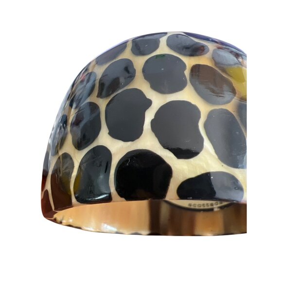 Safari By Design Bangle Bracelet Handcrafted In Africa Wide Animal Print Resin - Picture 2 of 5